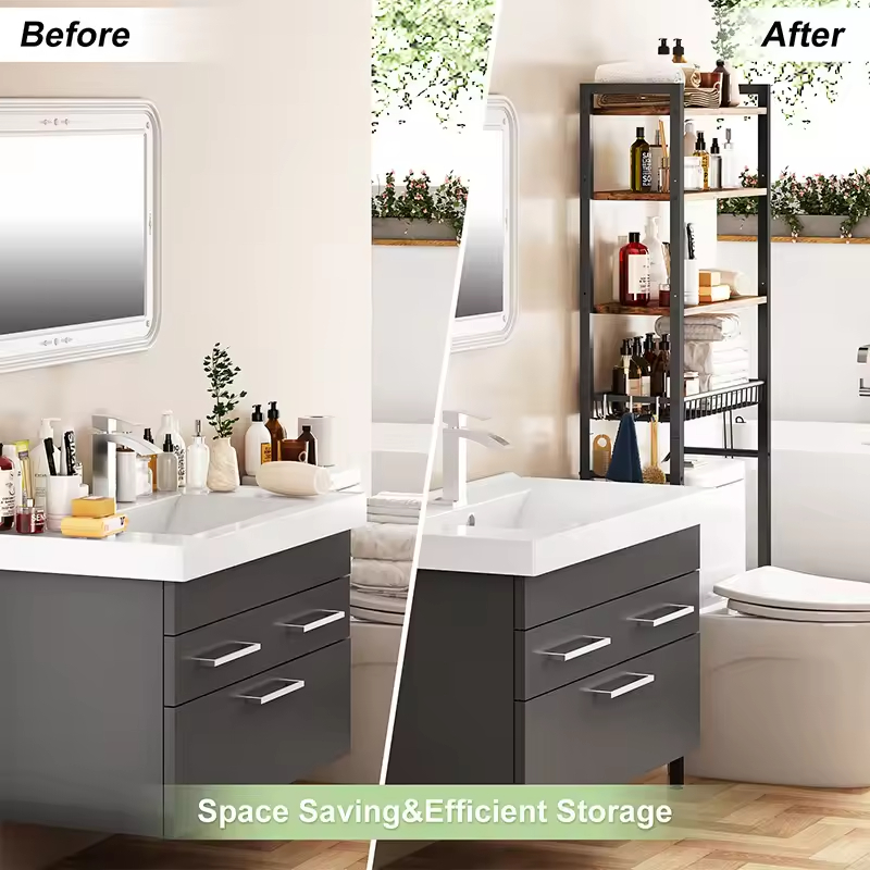 Three-Layer Rotating Vintage Metal Office Organizer Storage Rack for Living Room and Wardrobe Tools Storage Shelf Durable