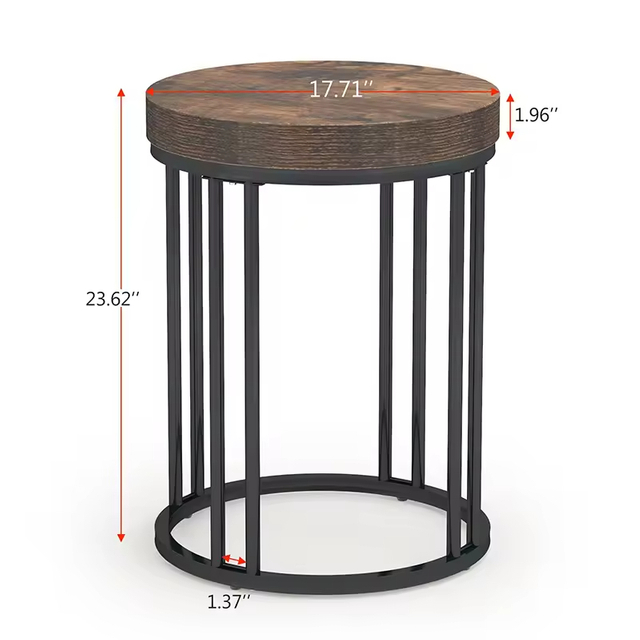 Contemporary Custom Single round Wooden Side Table Popular Factory Furniture for Living Room Coffee End Table Design