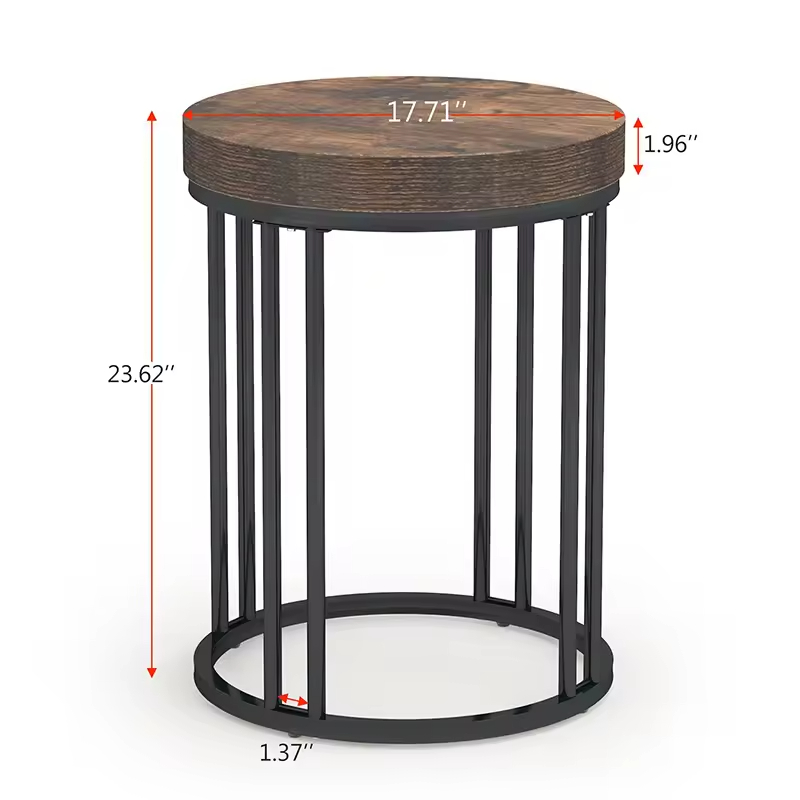 Contemporary Custom Single round Wooden Side Table Popular Factory Furniture for Living Room Coffee End Table Design