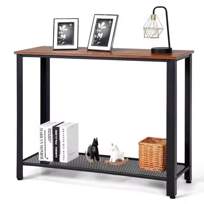 Contemporary 2-Layer Storage Console Table for Living Room Bedroom & Office-40x14x31.5 Inches