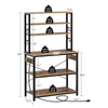 Large Capacity 5-Layer Metal Wooden Kitchen Storage Rack with Three Baskets Custom Factory Oven Rack for Kitchen Islands & Carts