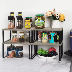 Vintage Style Pantry Organizer Kitchen Cabinet Organizer Shelf Kitchen Counter Bamboo Kitchen Cabinet Organizer Shelf