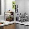 Custom Vintage Double Standing Metal Wooden Kitchen Spice Rack Organizer Detachable Design Desktop Office Coffee Bar Countertop