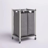 Factory OEM&ODM Metal Deep Set Wire Basket Storage Cart Wheels Fabric Rolling Laundry Sorter for Kitchen for Tableware Beverages