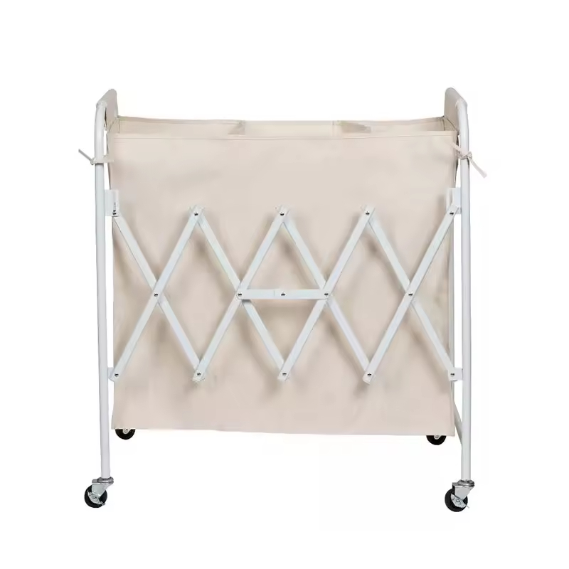 Modern Design Stainless Steel Wire Laundry Hamper Lid Foldable for Kitchen Living Room Beverage Food Use-Customizable Color