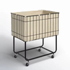 OEM ODM Metal Deep Set Wire Basket Storage Cart Fabric Lining Strong Load-Bearing Beverage Tableware Storage Cart for Kitchen