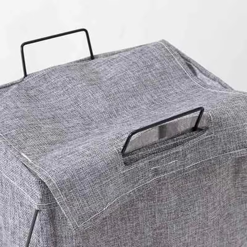 Custom Steel & Polyester Waterproof Laundry Hamper with Lid for Bathroom Bedroom Storage Standing Type for Clothing Sundries