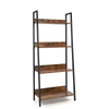 Factory ODM OEM Office Organizer 4-Shelf Ladder Bookcase with Wood & Metal for Living Room Office Balcony Kitchen Storage