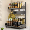 OEM Manufacturer's Adjustable 2-3-Tier Metal Spice Rack Organizer Multifunctional Kitchen Utensil Storage Kitchen Islands Carts