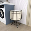 Hot-selling OEM&ODM Rectangle Home Slim Rolling Laundry Basket Hamper Metal Deep Set Wire Basket Storage Cart with Wheels