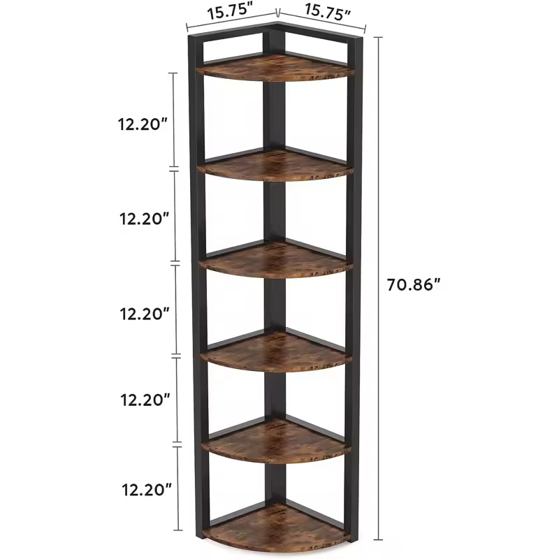 Factory Customizable 2-Piece Solid Wood Floating Shelf Metal&Wood Storage Display Bookcase for Balcony Plant Stand