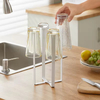 Custom Retractable Metal Kitchen Drying Rack Standing Type with Collapsible Cup Drying Feature for Water Bottles