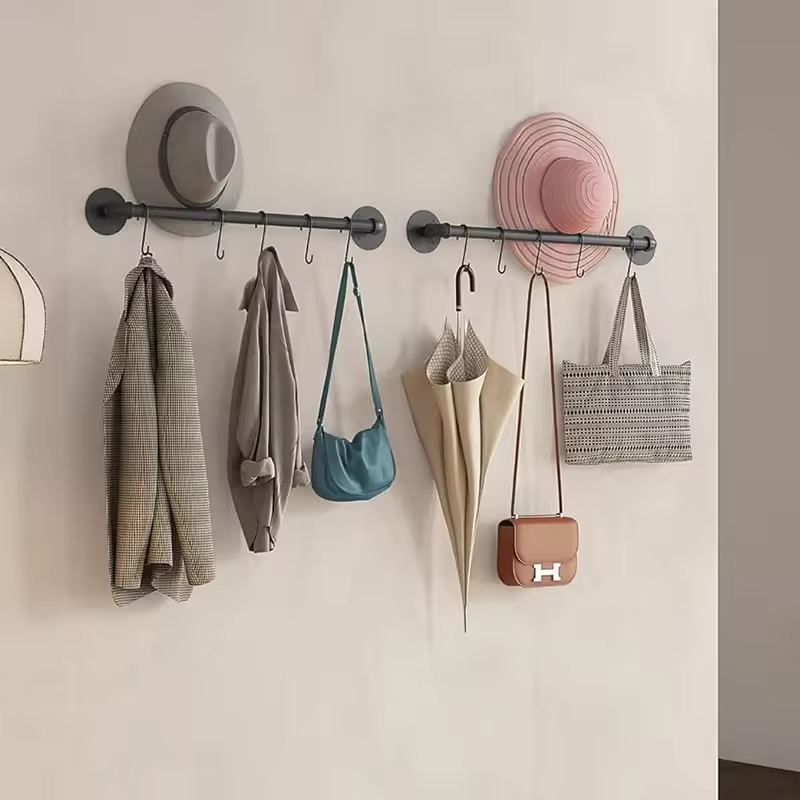 Industrial Pipe Towel Bar Trim Bathroom Hardware Towel Bar Accessories Black Heavy Duty Wall Mounted Bath Towel Holder