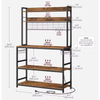 Manufacturer OEM/ODM Freestanding Kitchen Baker's Rack Microwave Oven Stand Coffee Machine Storage Shelf Socket Metal Wood