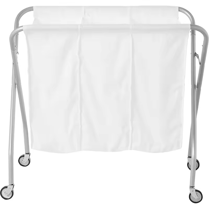 High-Capacity Minimalist Wheeled Laundry Sorter Factory Custom Bathroom Storage Basket for Clothing Practical Rolling Basket