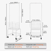 Heavy-Duty Metal Laundry Cart with 4 Wheels Hanging Rack Mobile Bathroom Organizer Commercial Laundry Hamper for Hotel Apartment