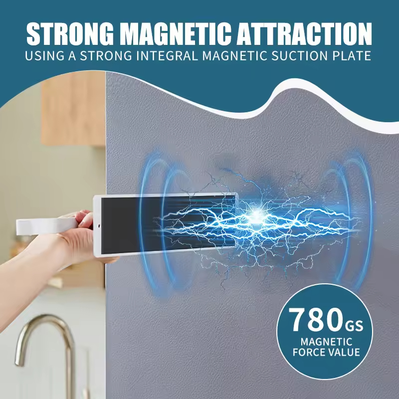 "Magnetic Metal Wall-mounted Spice Rack for Kitchen and Living Room"