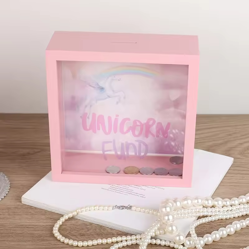 Home Wholesale Modern Durable Rectangle White Wooden Photo Frame with Rainbow Decorations for Home or Office Wall Decor