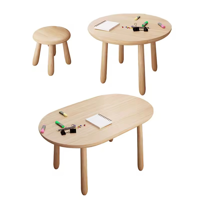 Hot Sale Durable Space-Saving Modern KIDS Solid Wood Children's Table Chair Set Kindergarten Multifunctional Early Education