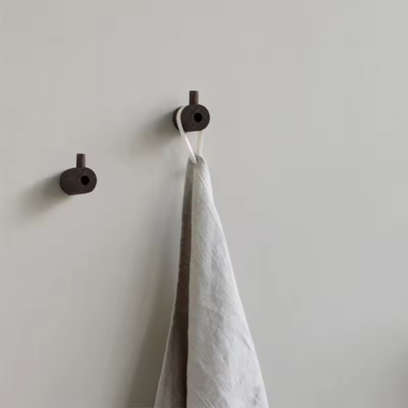 Creative Solid Wood Modern Rectangle Pebble Hook No-Drill Clothes Coat Rack Engraving Eco-Friendly Wall Door Back Entryway Towel