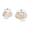 Modern Durable Rectangle Cheese Board Set Glass Dome Natural Bamboo Serving Stands Customizable Color Huina Brand Factory-Made