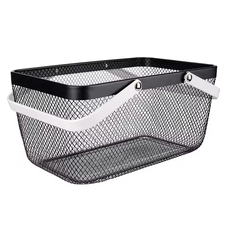 Wholesale Portable Metal Wire Food Storage Box Kitchen Applicable Metal Mesh Storage Basket