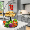 Custom 2 Tier Detachable High- Fruit Bowl With Banana Hanger for Kitchen Fruit Basket