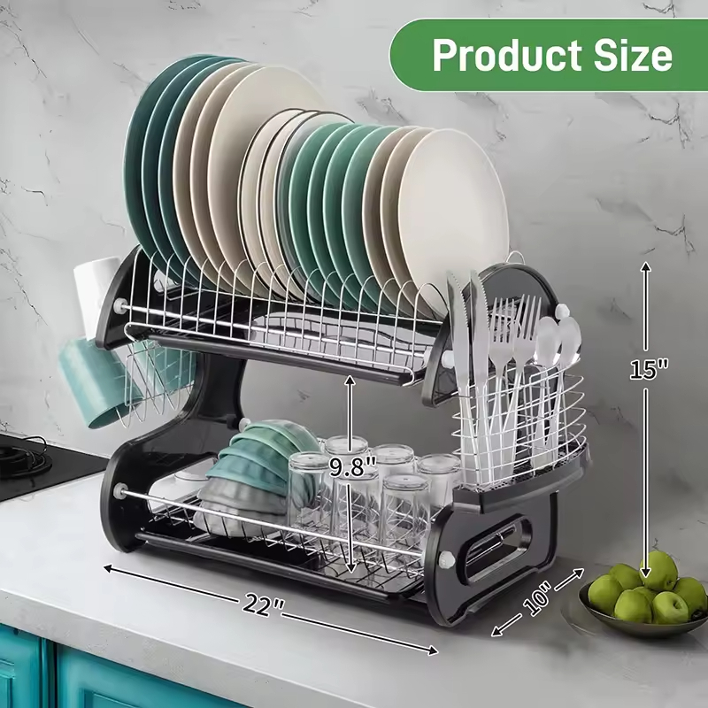 OEM&ODM Double Tier Metal Under Sink & Desktop Cabinet Organizer with Sliding Storage Drawer for Kitchen Spice/Toiletries