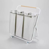 Factory OEM&ODM Fabric Canvas Collapsible Laundry Basket Storage Solid Color Folding With Wheels Laundry Storage Basket