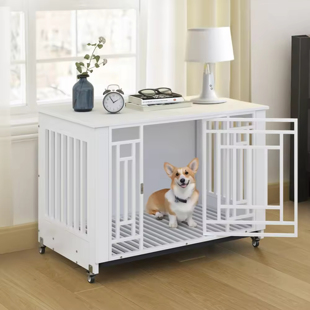ODM & OEM Standing Type Heavy Duty Dog Kennel Modern Decorative Wooden End Table Pet Crates for Large Medium Small Dogs