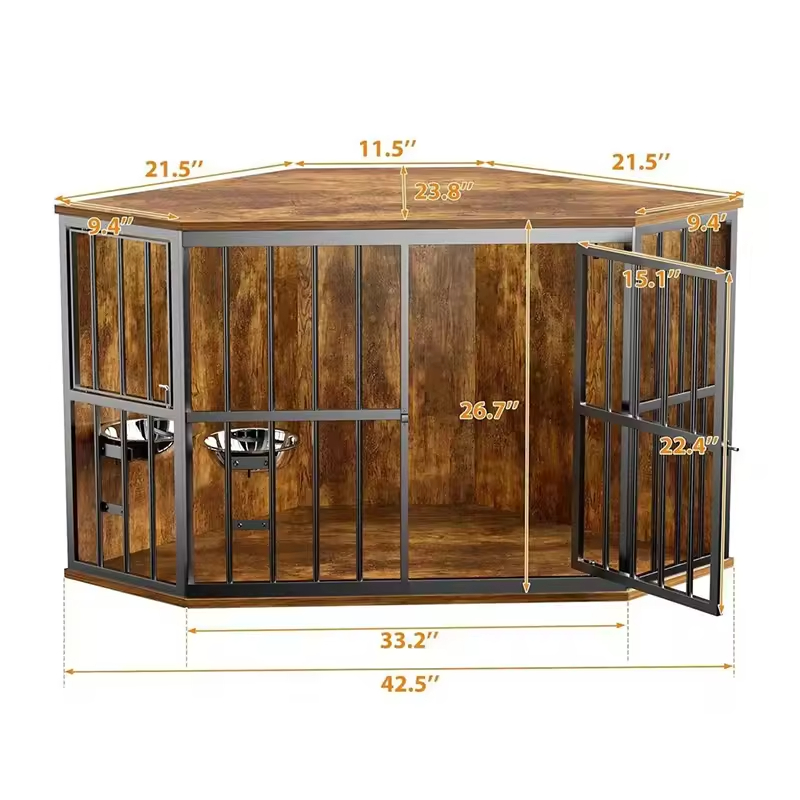 Factory Custom Corner Dog Crate Corner Side Table High Quality Furniture Dog Crate Pet Crates Corner Side Table for Dogs