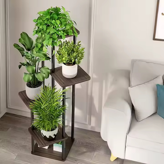 8-Tiered Metal Indoor Plant Stand with Grow Light 65\" Tall Bookcases & Bookshelves for Multiple Indoor Plants