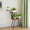 Customized 3-Tier Black Folding Waterproof Indoor Plant Stand Modern Style Display Rack for Living Room Decor Plant Shelf