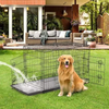 Corner End Table Wooden Steel Dog Crate Furniture Mesh Pet Crate Dog House Medium/Small Dogs Indoor Tool Features Vintage