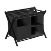 Custom Pack 2 Steel Folding Luggage Rack 3-Layered Double Tiers Storage Shelf Modern Standing Type Suitcase Stand