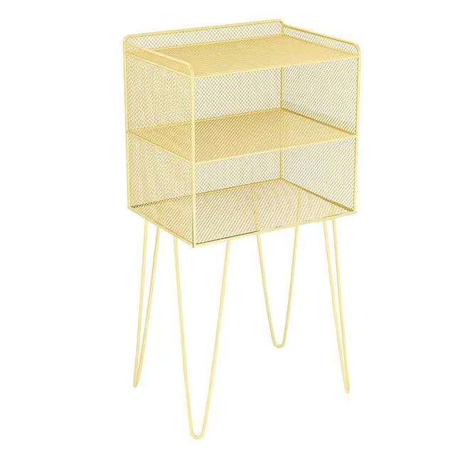 OEM&ODM Nightstand Iron Bedside Tables Metal Nightstand with 2 Open Storage Tall End Table for Office 23.6