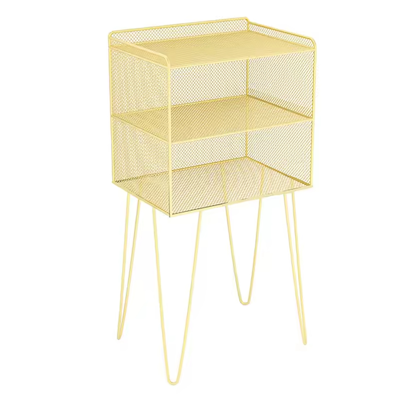 OEM&ODM Nightstand Iron Bedside Tables Metal Nightstand with 2 Open Storage Tall End Table for Office 23.6