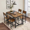 Rustic Modern Dining Chairs Strong Load-bearing Easy Assembly Wooden Seat Metal Frame Slat Back for Kitchen Living Room