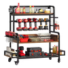 Factory Custom Three-Layer Metal Power Tools Storage Box Wall-Mounted Garage Multi-Function Shelf Display Rack