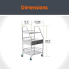 5-Tier Metal & Wood Floor Medical Storage Cart for Kitchen Bathroom Living Room