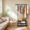 Industrial Metal Garment Rack W/Rolling Wheels Heavy-Duty Space-Saving for Bedroom Laundry Entryway Closet Home Storage