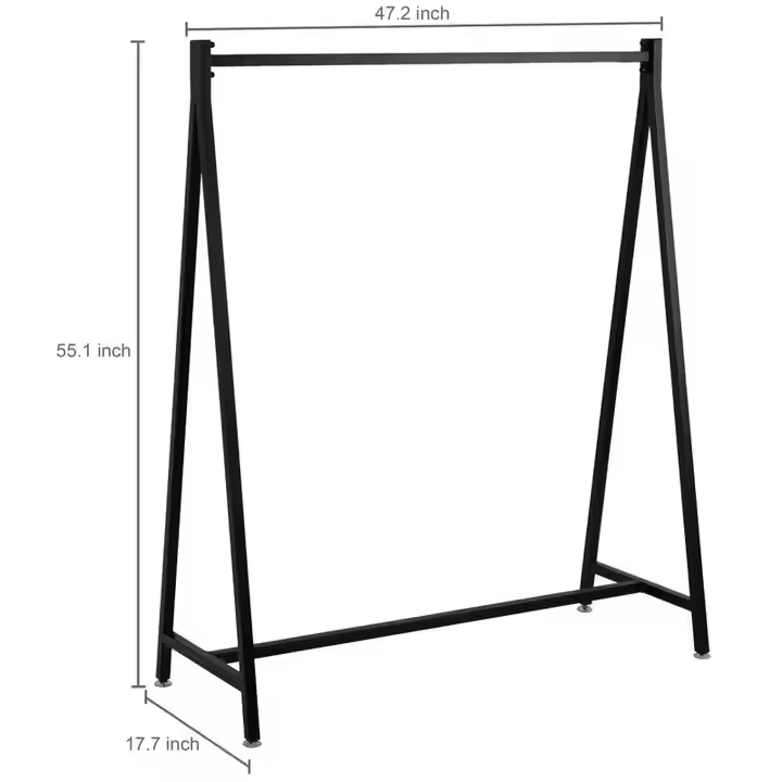 OEM & ODM Customizable 47.2'' Foldable Freestanding Metal Wood Garment Rack Waterproof Bathroom Wardrobe Space Rack Clothing Use