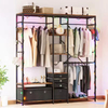 Factory Custom Heavy Duty 72'' Portable Freestanding Closet Organizer Wardrobe Rack Garment Rack for Bathroom Use