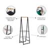 OEM & ODM Manufacturer's Double Tier Freestanding Waterproof Metal Wood Garment Rack for Wardrobe or Bathroom