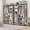 Hot Selling ODM Combined Steel Wood Storage Rack for Bedroom & Bathroom Multi-Functional Clothing Rack Direct Factory Wardrobe