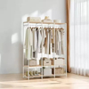 Manufacturer Custom Metal Clothing Rack Space-Saving Solid Color Multifunctional Steel Structure for Wardrobe Use