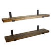 Custom Modern Rectangle Plated Live Edge Hardwood Shelves Bathroom Kitchen Rack with Bracket Long Book Floating Shelf