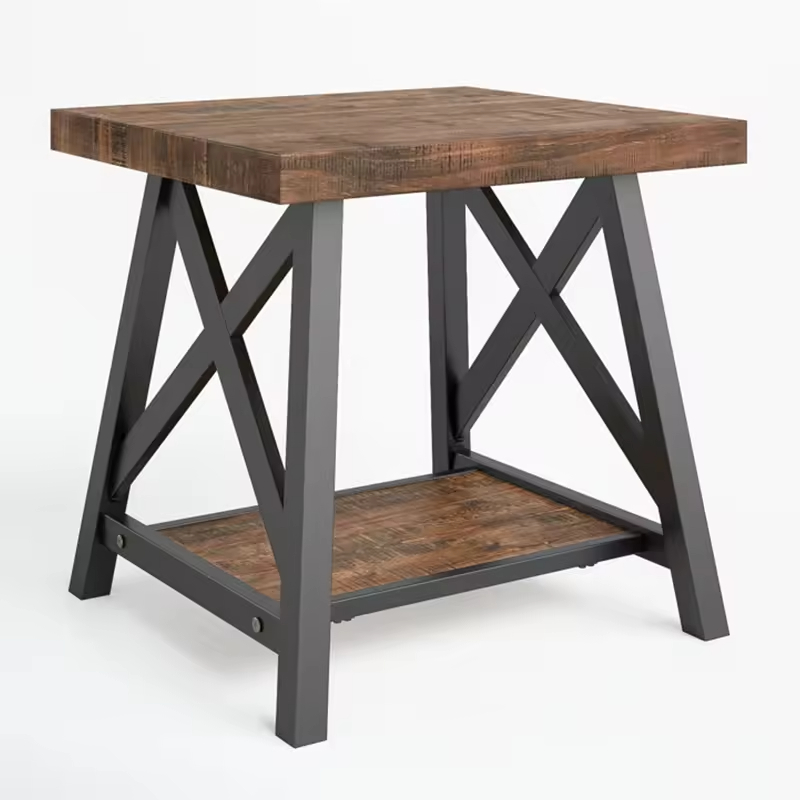 Custom Contemporary 2-Tier End Table Antique Style for Living Room Bedroom Dining Balcony Hotel Use for Apartment