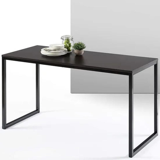 Industrial Coffee Table Small Apartment Living Room Rectangle Wood Stable Metal Side Black Home Conference Table