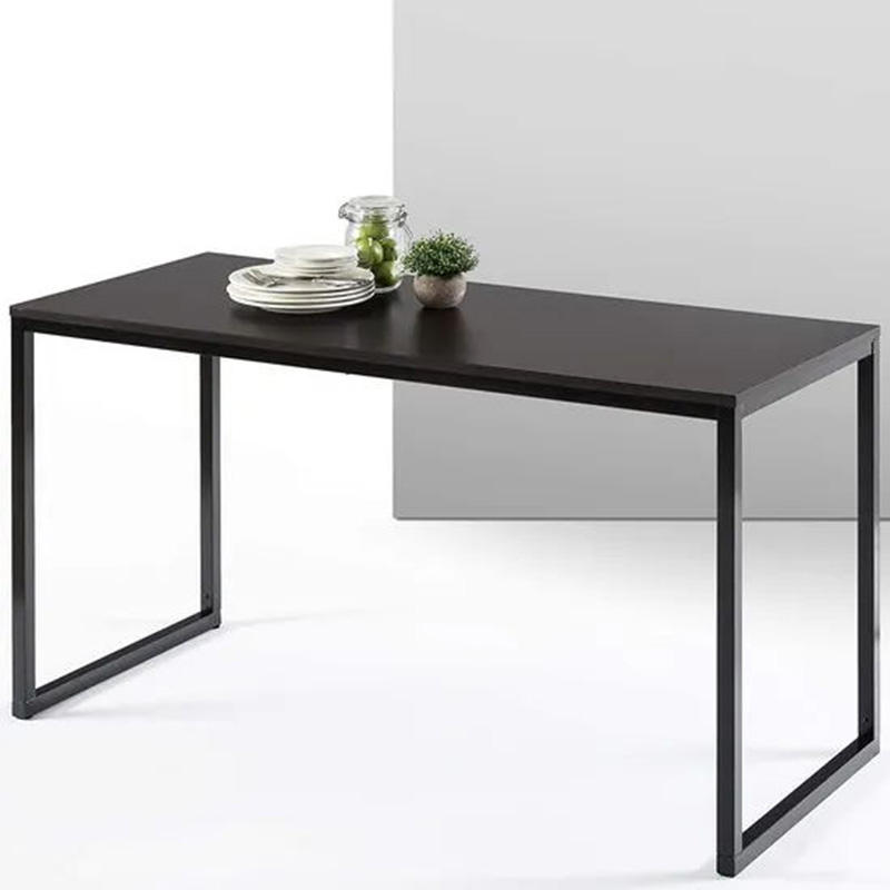 Industrial Coffee Table Small Apartment Living Room Rectangle Wood Stable Metal Side Black Home Conference Table